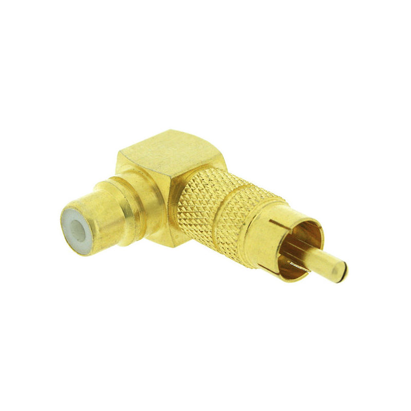 10.584 ADAPTADOR RCA MACHO A RCA HEMBRA CODO METAL