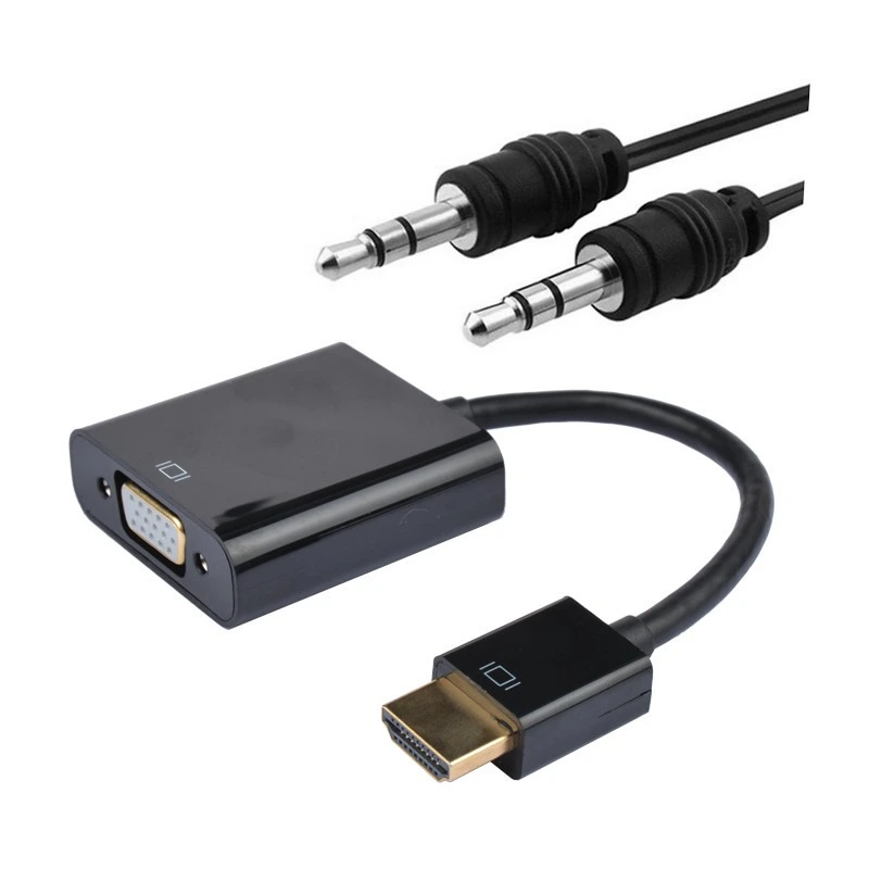 [10.16.2001-BK] 10.16.2001-BK CONVERSOR HDMI MACHO A VGA HEMBRA + AUDIO