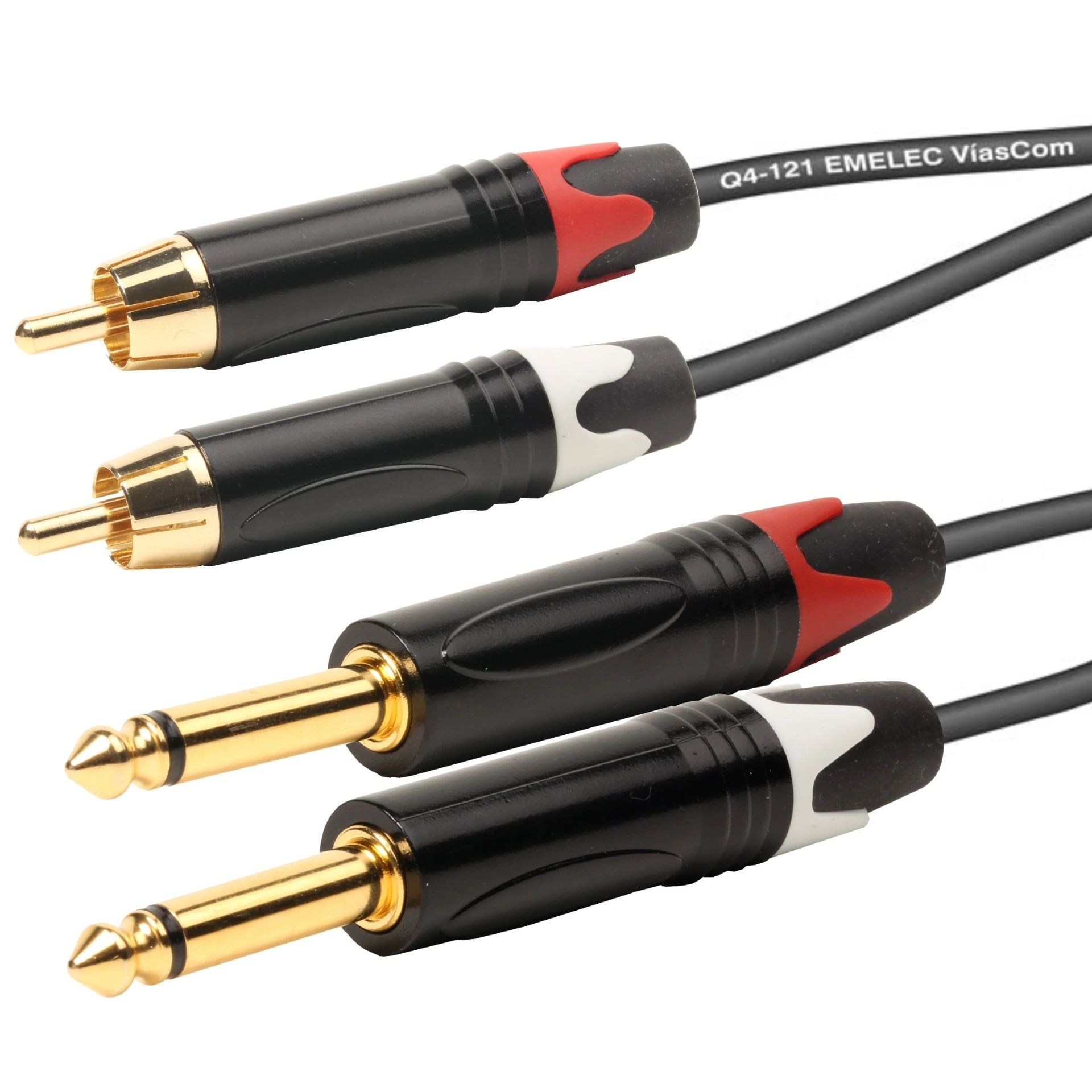 EK612503S CONEXION 2 RCA MACHO A 2 JACK 6.3mm MONO MACHO 3.00mtrs PREMIUM