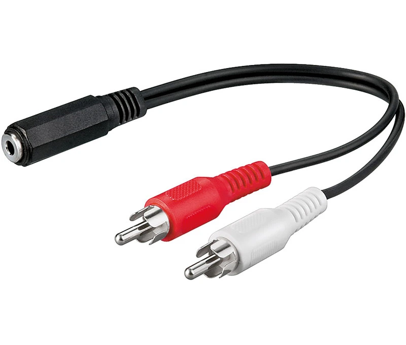 WIR335 CONEXION AUDIO 2 RCA MACHO A JACK 3.5mm ESTEREO HEMBRA 0,20 mtrs NIMO