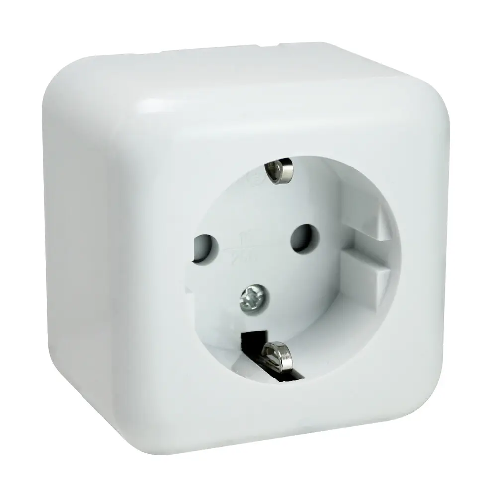 [36.470/B/B] 36.470/B/B BASE DE SUPERFICIE DE 1 ENCHUFE CON TOMA DE TIERRA BLANCO