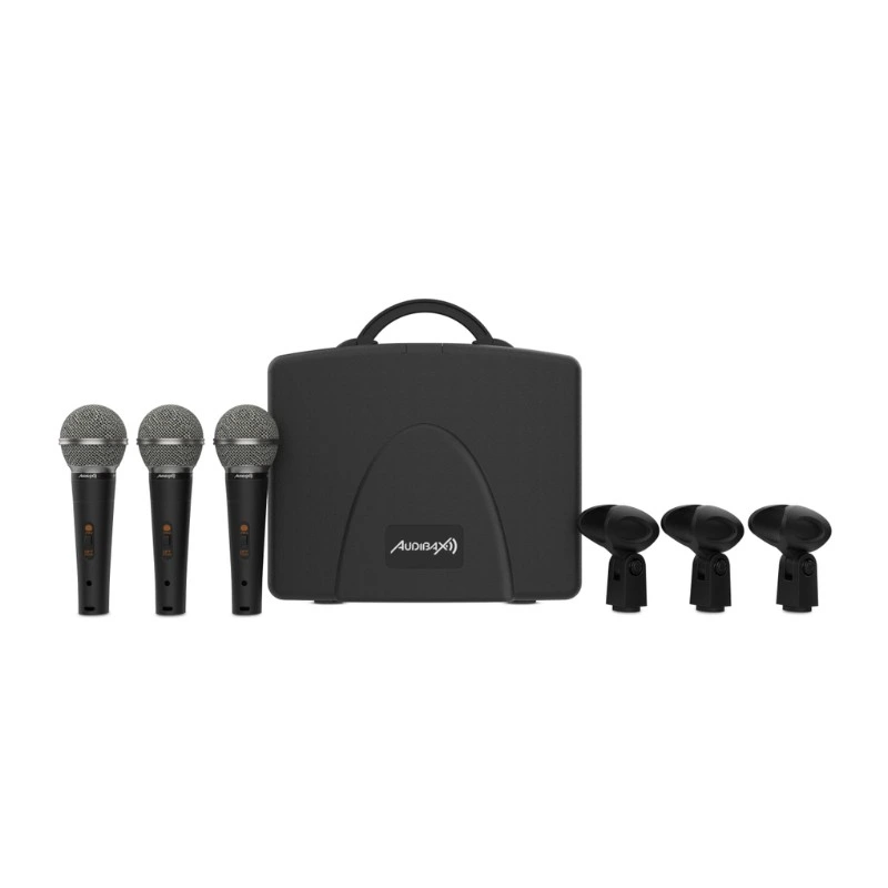 XM1800 TOKYO SET 3 MICROFONOS DINAMICOS PROFESIONAL + PINZAS + ESTUCHE AUDIBAX