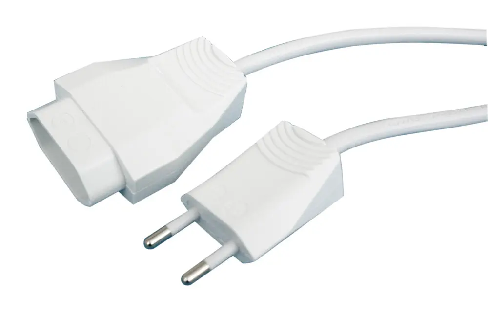 36.757/5/B/BP CONEXION ELECTRICA BIPOLAR SIN TOMA DE TIERRA MACHO/HEMBRA 5.00 mtrs BLANCO