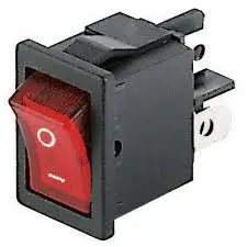 11.188.IL/F4/NR INTERRUPTOR BASCULANTE BIPOLAR ON-OFF LUMINOSO ROJO