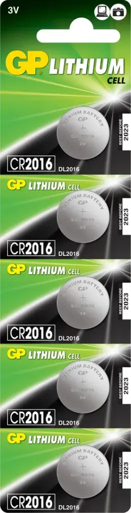 [CR2016-B5 GP] GPCR2016-2CPU5 PILA BOTON LITIO 3V CR2016 GP
