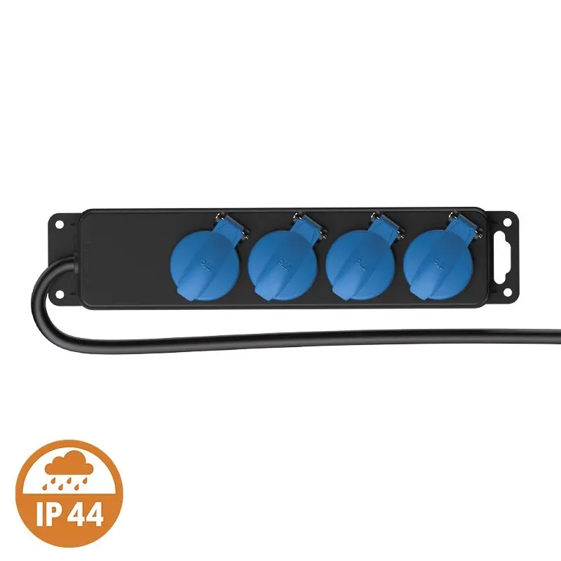 [PSI204-1-5-G] PSI204/1.5-G BASE DE ENCHUFES DE 4 TOMAS SIN INTERRUPTOR IP44 1.5mtrs NEGRO
