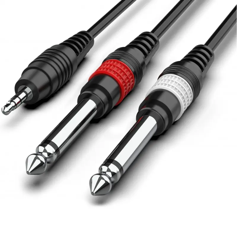 10093063 CONEXION AUDIO JACK 3.5mm ESTEREO MACHO-2 JACKS 6,3 MONO MACHO