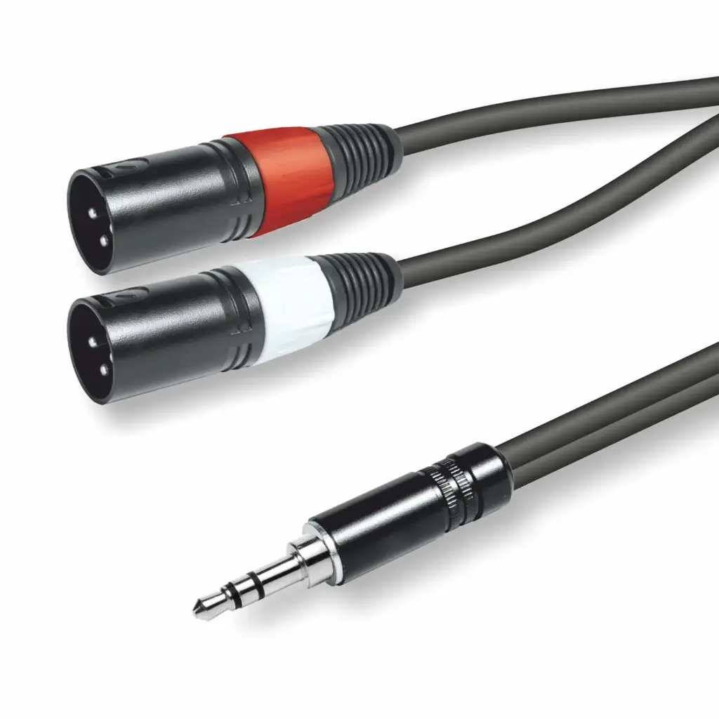 EQ620603S CONEXION JACK 3.5mm ESTEREO MACHO A 2 XLR MACHO 3.00mtrs