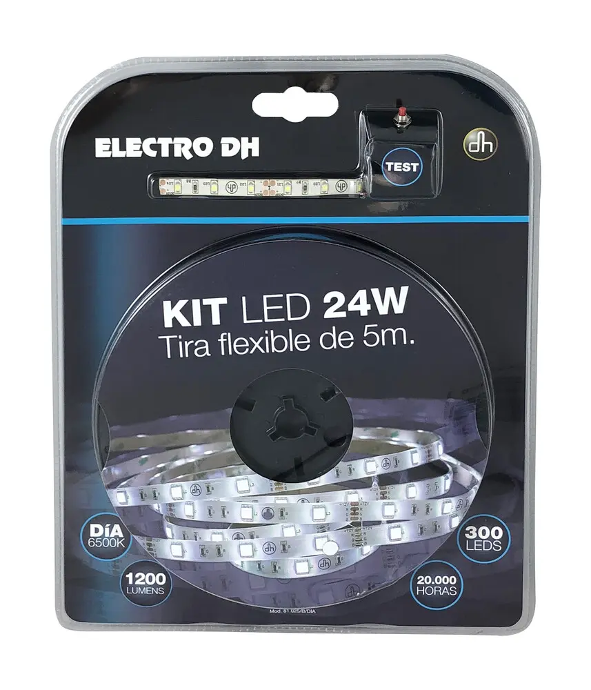 81.025/B/CAL KIT TIRA LED 5mtrs 12V BLANCO CALIDO