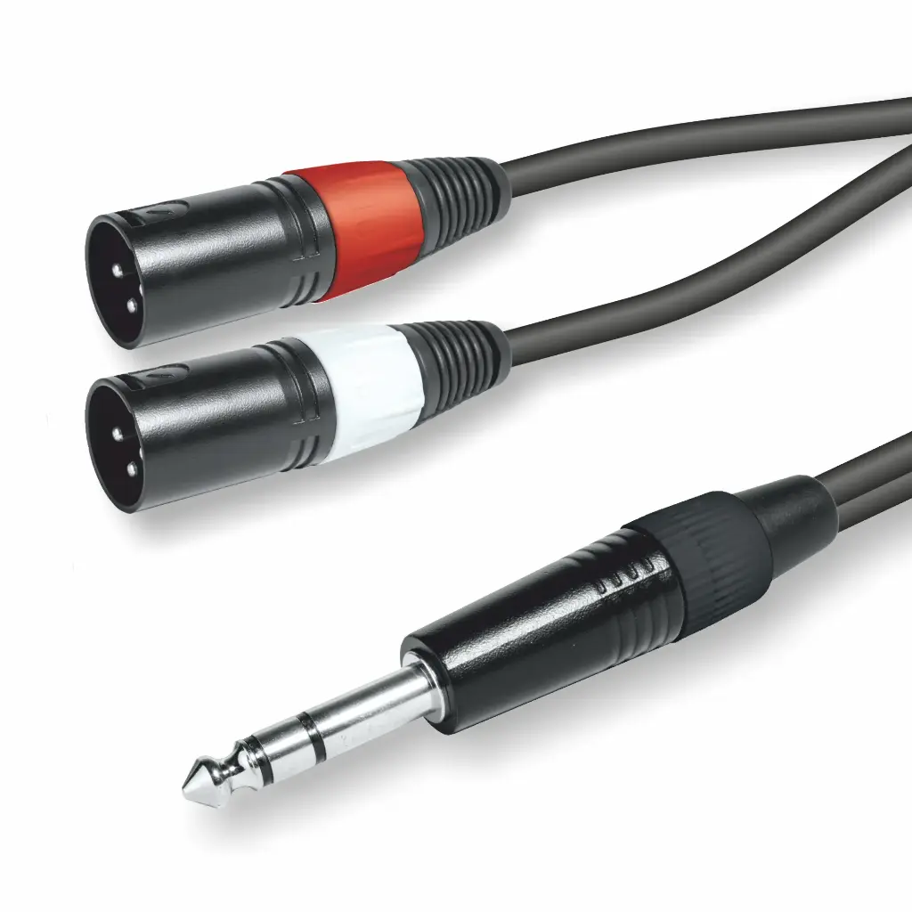 [EQ620703S] EQ620703S CONEXION JACK 6.3mm ESTEREO MACHO A 2 XLR MACHO 3.00mtrs
