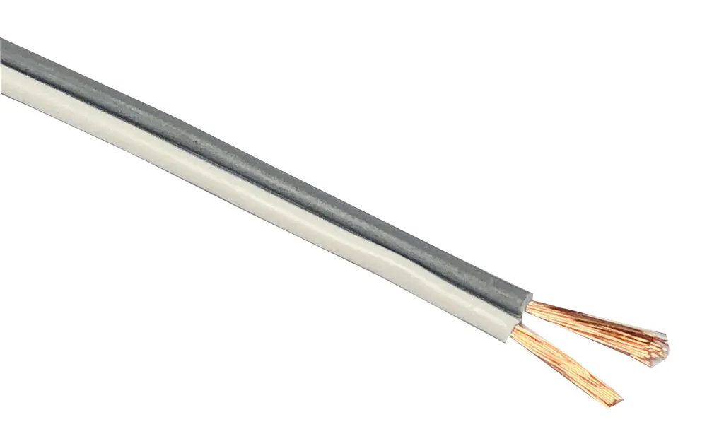 [49.070/1] 49.070/1 METRO CABLE PARALELO BICOLOR 2x1.00mm BLANCO/GRIS
