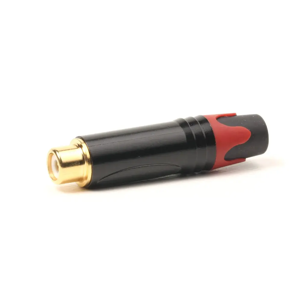 EK9030/BR CONECTOR RCA HEMBRA METAL NEGRO ANILLO ROJO