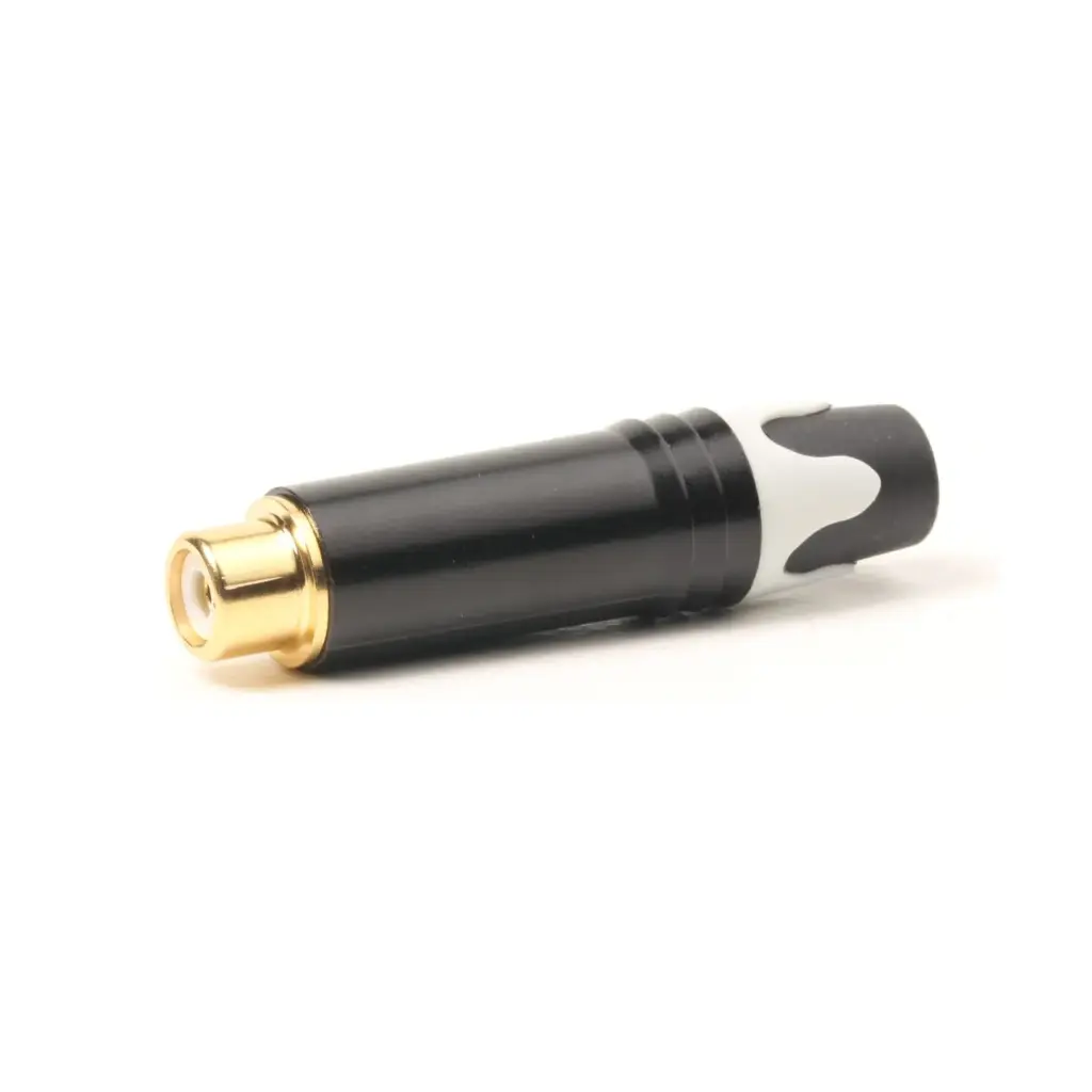 [EK9030/BW] EK9030/BW CONECTOR RCA HEMBRA METAL NEGRO ANILLO BLANCO