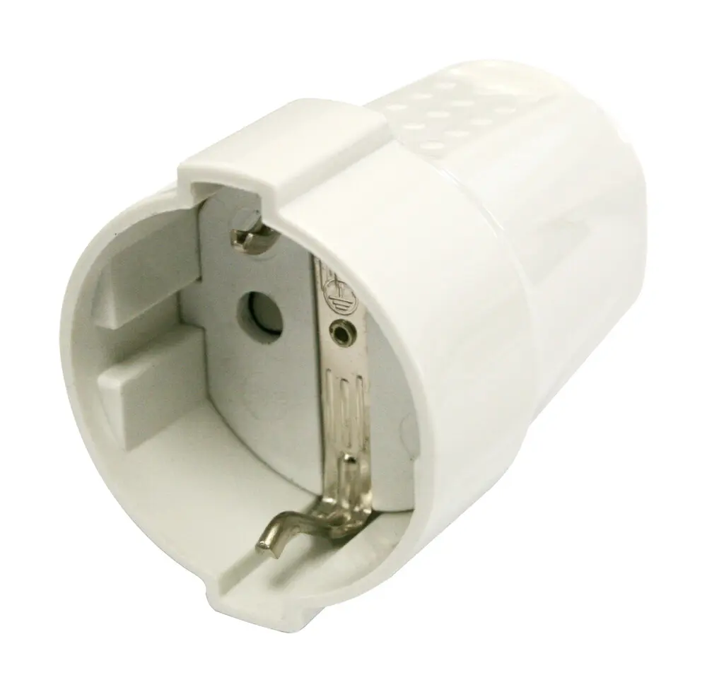 36.036/E/B CLAVIJA HEMBRA BIPOLAR CON TOMA DE TIERRA BLANCO