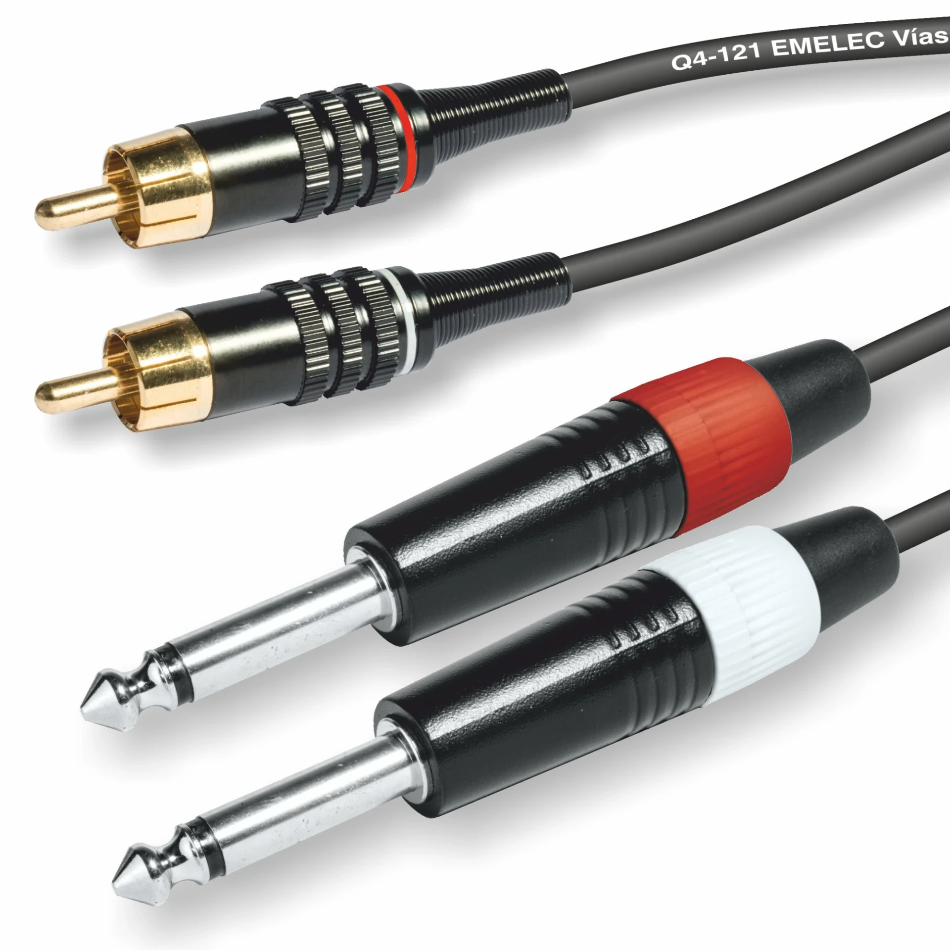 EQ612503S CONEXION 2 RCA MACHO A 2 JACK 6.3mm MONO MACHO 3.00mtrs